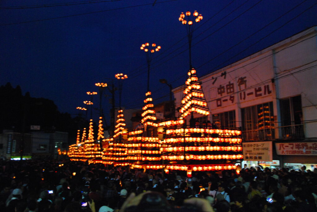 二本松の提灯祭り（二本松市、2014年撮影）