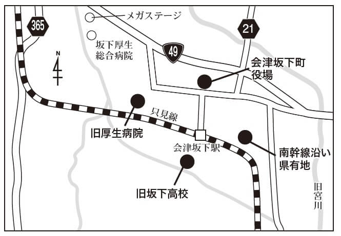 現在地か移転かで割れる会津坂下町庁舎新築議論【地図】