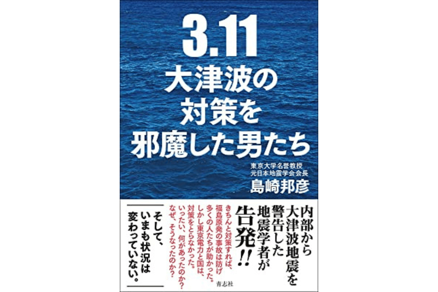 【地震学者が告発】話題の原発事故本。『３・11　大津波の対策を邪魔した男たち』（島崎邦彦著、青志社）