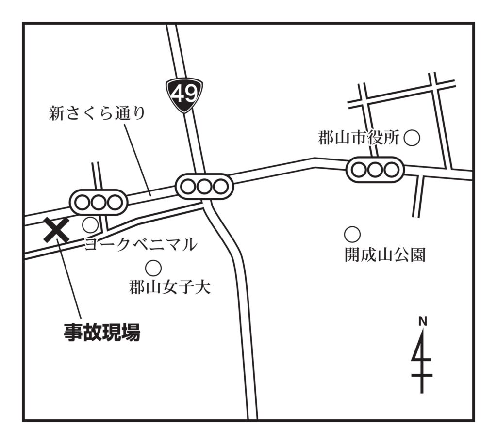 爆発事故現場の地図