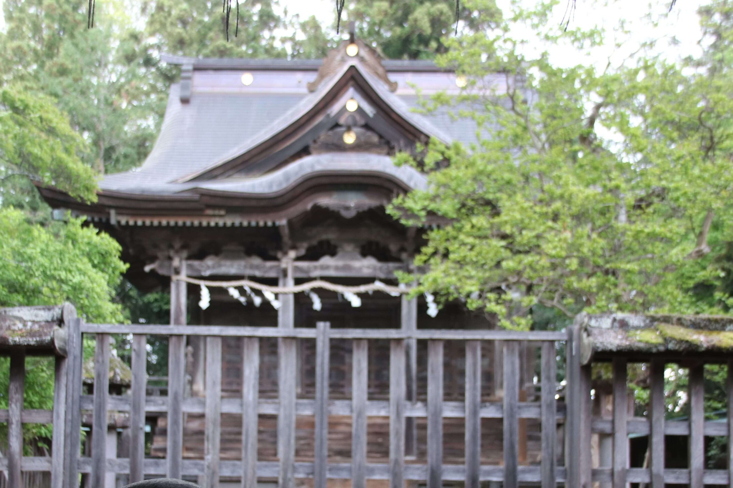 伊達氏の氏神として崇拝され、今年、国史跡に追加指定された梁川八幡神社の本殿（５月８日、編集部撮影）