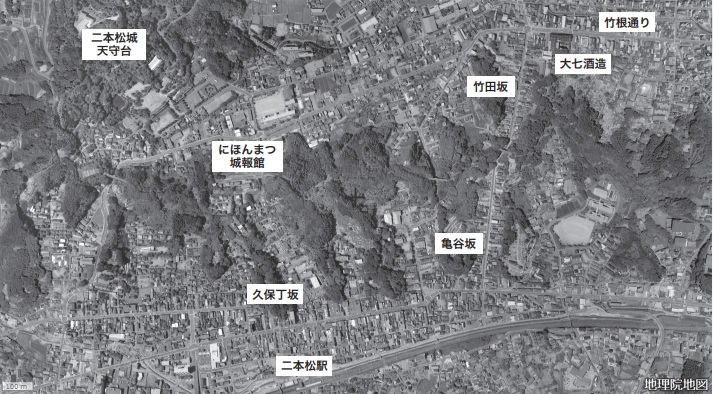 二本松市の地図データ（国土地理院、『政経東北』が作成）