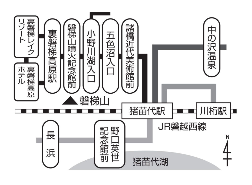 磐梯東都バスの運行路線と主な停留所