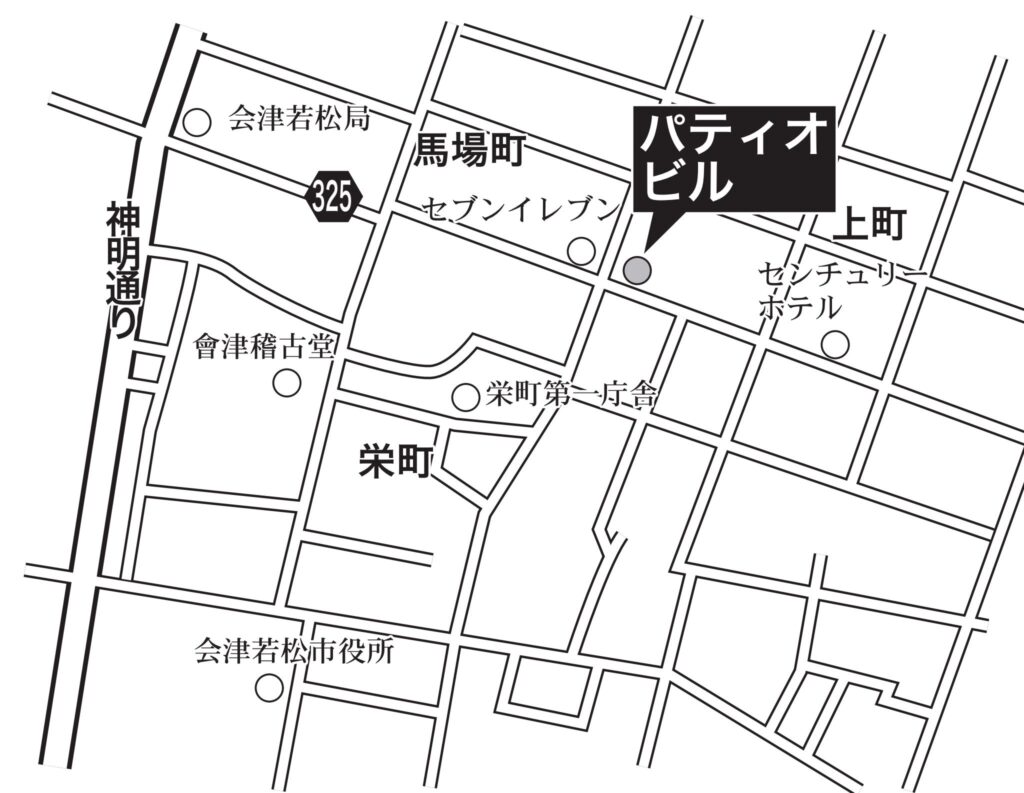 地図：会津若松市の飲食店街