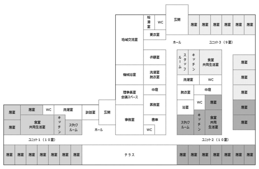 入所者が暴行死したつつじの里のユニット（同施設ホームページより）