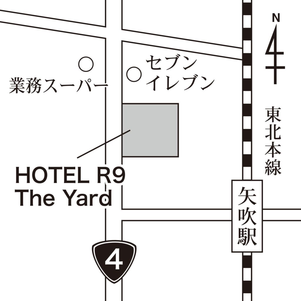 HOTEL R9 The Yard 矢吹 地図