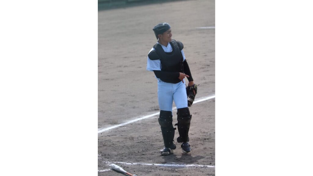 強肩・強打が魅力の大栄選手(学法石川提供)