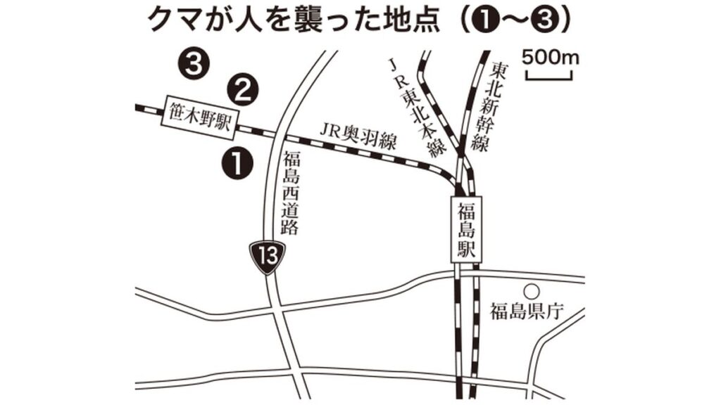 ❶福島製鋼、❷JR笹木野駅北側、❸OKIシンフォテック